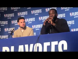 Klay thompson on wild sequence late that led to layup draymond i couldn’t believe this