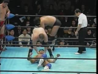 Kenta kobashi/mitsuharu misawa/jun akiyama vs stan hansen/akira taue/takao omori