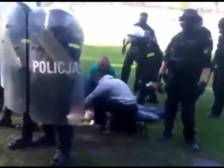 Как полицейские застрелили болельщика во время футбольного матча в польше
