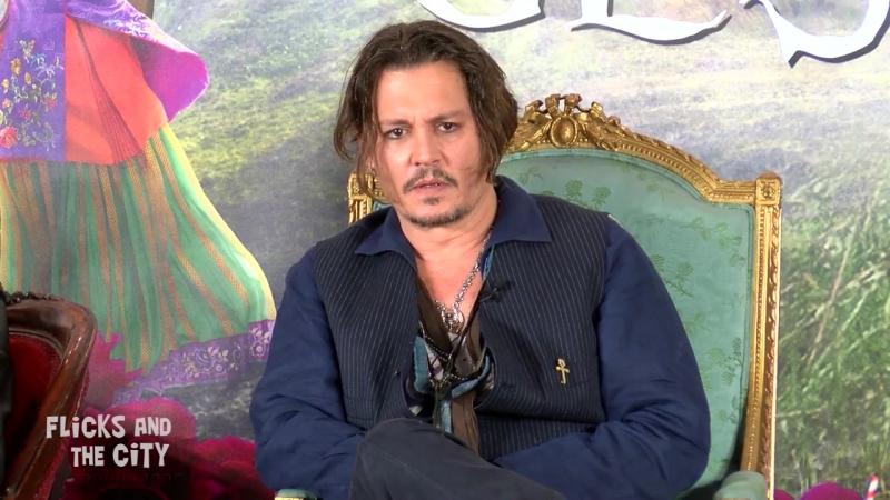 Alice through the looking glass press conference johnny depp, sacha baron cohen, mia wasikowska