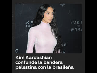 Kim kardashian confunde la bandera de palestina con la de brasil