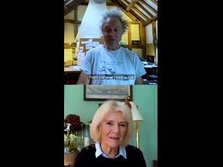 Hrh the duchess of cornwall chats to charlie mackesy about his wwriting