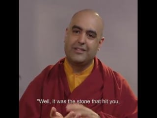 A buddhist and a stone