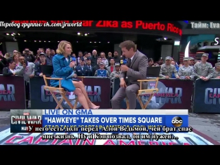 Jeremy renner and anthony mackie good morning america 04/05/2016 (рус суб )