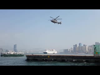 Camera shutter speed matches helicopter`s rotor