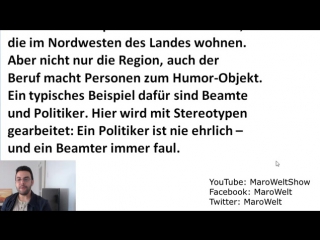 Deutsch lernen mit maro lachen über personengruppen b1/b2 hören und lesen