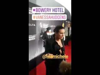 Lea on the red carpet at the delta air lines private performance with julia michaels to celebrate the 60th annual grammy awards