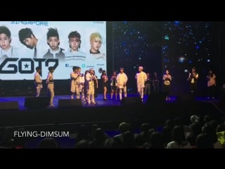 [фанкам] 150425 jackson doesn't even know jr 's birthday lol @ 1st fanmeeting in singapore