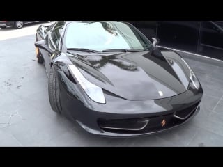 Ferrari 458 italia spider black start up interior exterior onboard ride at prestige imports miami