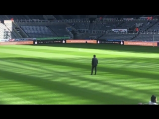 Unai emery deep in thought, taking his first look at st james park, followed by lichtstein