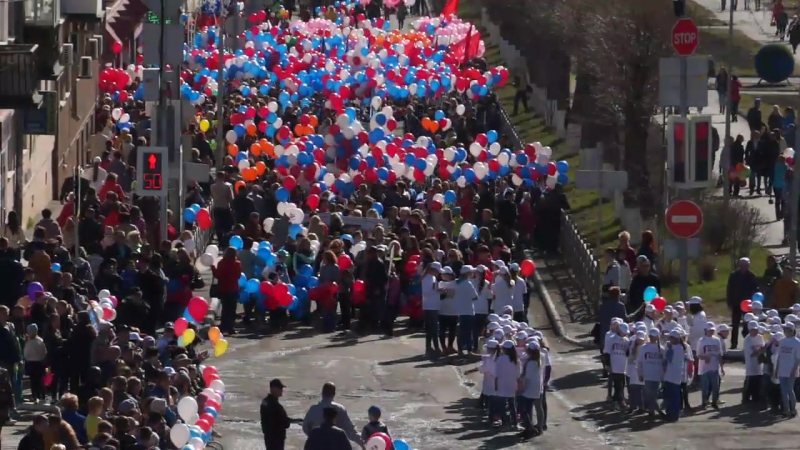 Трансляция с первомайского шествия #1