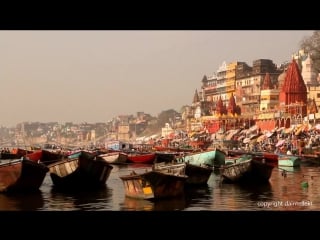 Varanasi ghat,india morning hindu rituals ganga river