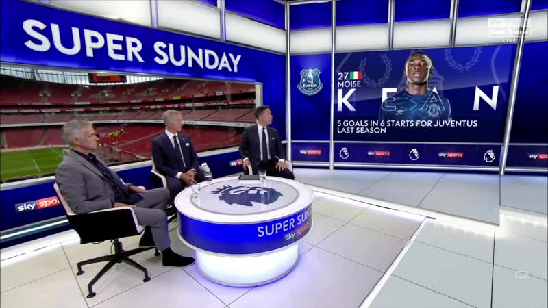 Jose mourinho excited by evertons new signing moise kean super sunday