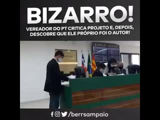 Vereador do pt critica o próprio