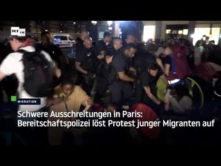 Schwere ausschreitungen in paris bereitschaftspolizei löst protest junger migranten auf