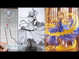 【ソードアート・オンライン】アリス crystal dress verのフィギュアを再現して作ってみた【粘土】how to make a figure of alice sao