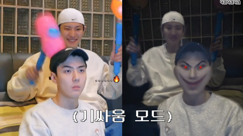 Чанель и сехун проходят челендж