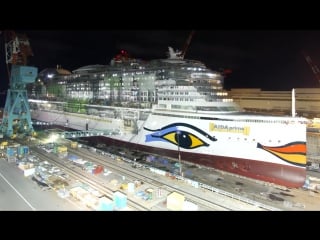 Aidaprima cruise ship construction/christening timelapse