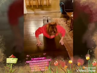 Challenge accepted #sashaalexander/sasha hitting the push up challenge