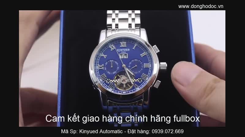 Đồng hồ cơ máy chạy tự động kính sapphire kinyued