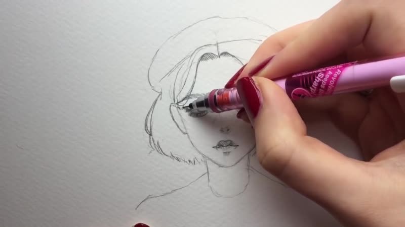 Draw porn video – How i draw a female face ☆彡
