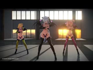 Mmd r 18 [normal] haku & rin & teto succubus hibikase author orion dobledosis