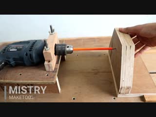 Homemade woodworking lathe make a drill powered wooden lathe