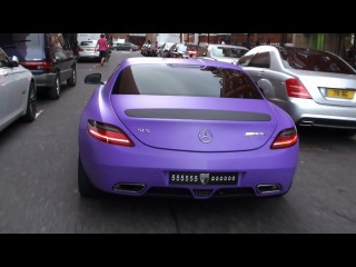 Matte purple mercedes sls amg