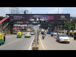 Bengaluru marathahalli skywalk displaying hotstarpremiums patrickmelrose benedictcumberbatch hotstar for outdoor skywalk adver