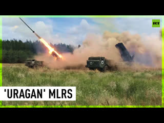 Russia's uragan multiple launch rocket system on duty in ukraine conflict