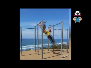 Beautiful street workout girl goes crazy!! gina marie