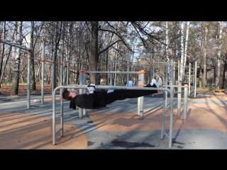 Parallel bars inverted rows