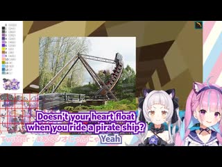 [akihabara translations [hololive & vtubers]] shion shakes cabin while riding ferris wheel with aqua [hololive] [eng sub]