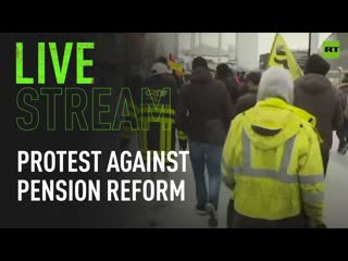 Unionists and railway workers gather at gare de lyon to protest french pension reforms