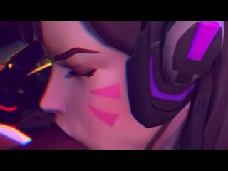 [edited] dva drinks futa symmetra's cum (animation by rentegra)