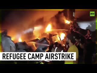 Aftermath of deadly airstrike on jabalia refugee camp in gaza