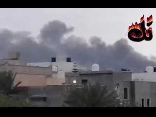 Occupied mitiga airbase under heavy bombardment by the lna tripoli, libya