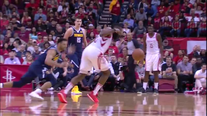 Джеймс харден посадил на задницу джамала мюррея и забросил трёху