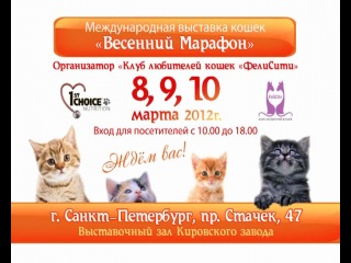 Приглашаем на выстау кошек 8 9 10 марта 2012