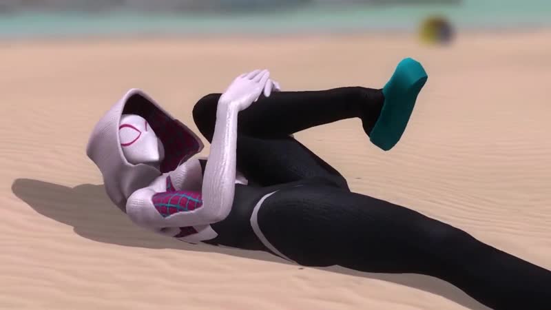 Dead or alive 5 bp 5 5 spider gwens (marvel) stretch on the beach