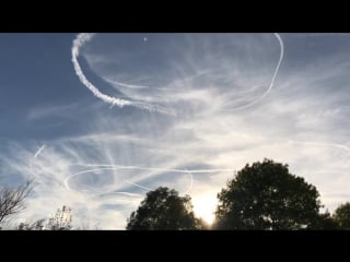 Blue and red chemtrails over augsburg germany october 17 2017