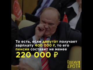 Сколько пенсия депутата? пенсия депутата госдумы более 220 000 ₽, а средняя пенсия россиянина всего ≈13 800 ₽