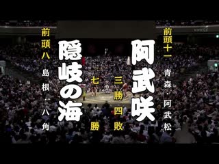 Okinoumi vs onosho aki 2019, makuuchi day 8