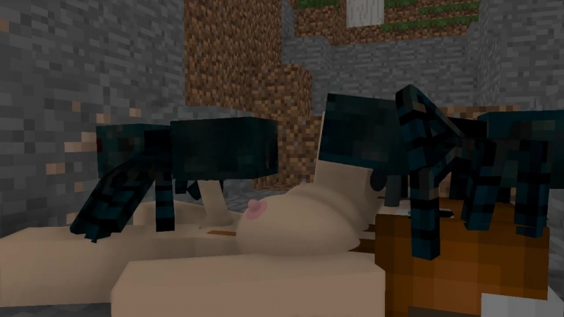 Minecraft porn video – Minecraft futa threesome with spiders