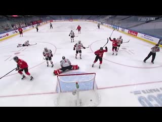 90 kaiden guhle with a rocket of a one timer makes it 9 0 canada