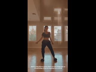 Young brunette dancing