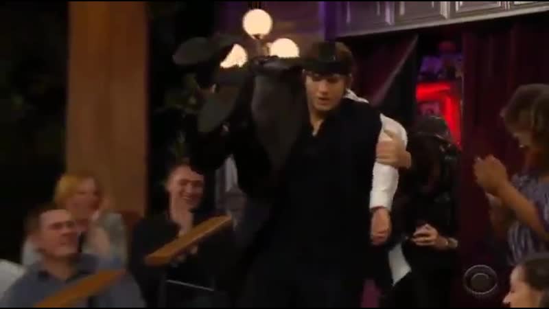 They played hide n seek with ashton kutcher and ashton threw jin over his shoulder