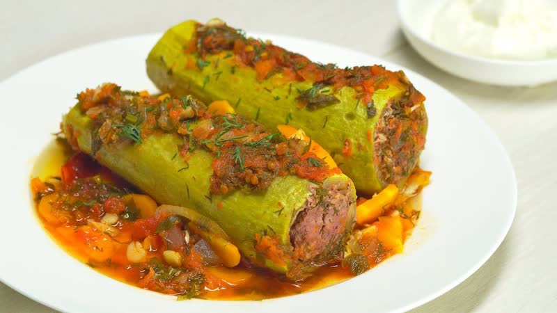 Сочные, нежные, аппетитные! кабачки фаршированные мясом