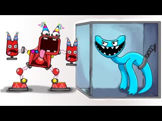 [game my] creepy wubbox vs cyan rainbow friends animation banban (1080p)