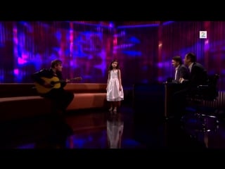 Amazing seven year old sings fly me to the moon (angelina jordan) on senkveld the late show